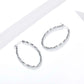 Twisted Oval Hoop Earrings for Women, Geometric Textured Earrings, Polished Jewelry Pair for Daily and Occasion Wear