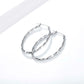 Twisted Oval Hoop Earrings for Women, Geometric Textured Earrings, Polished Jewelry Pair for Daily and Occasion Wear