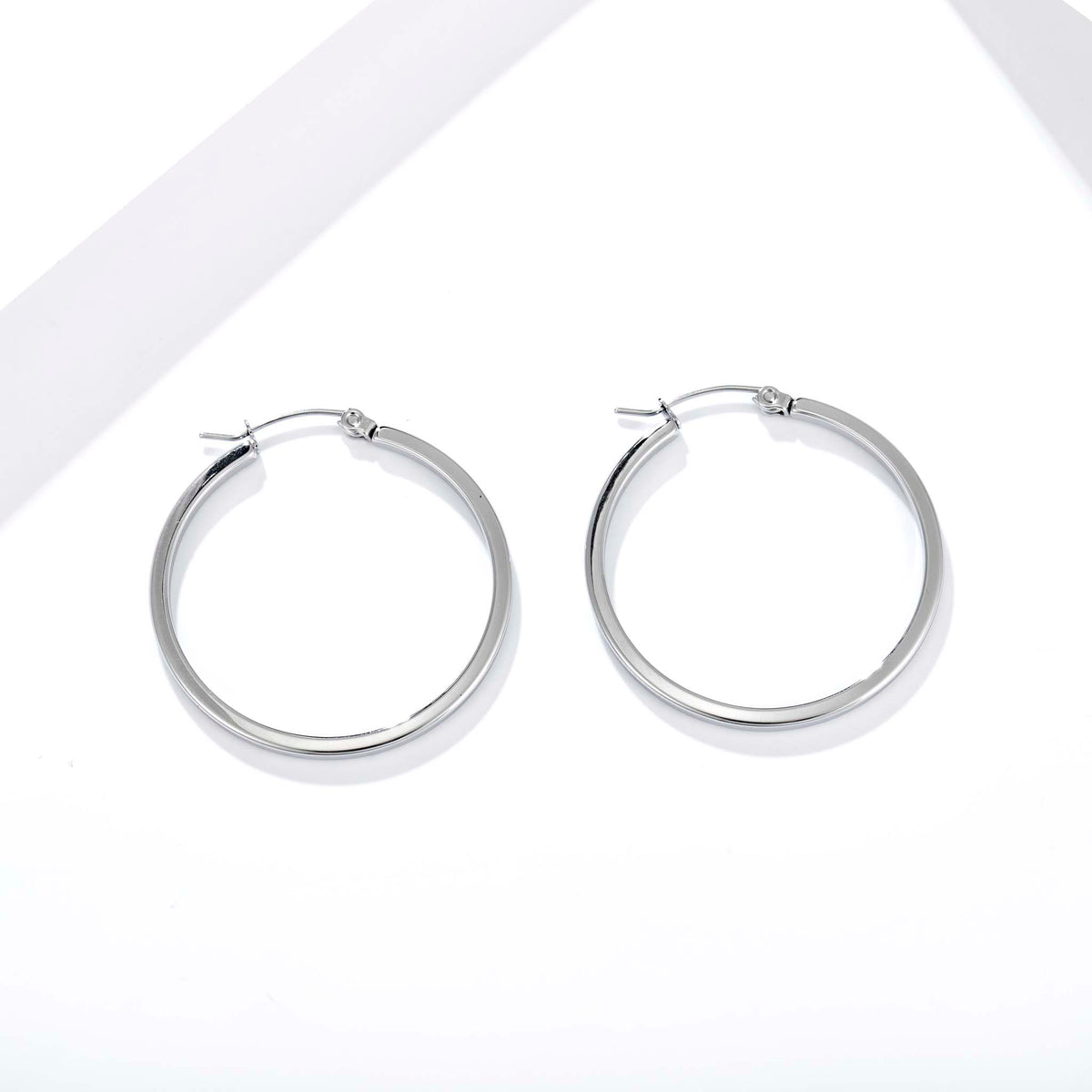 Hoop Earrings for Women, Round Geometric Hoop Earrings, Minimalist Classic Hoops, Modern Jewelry Pair
