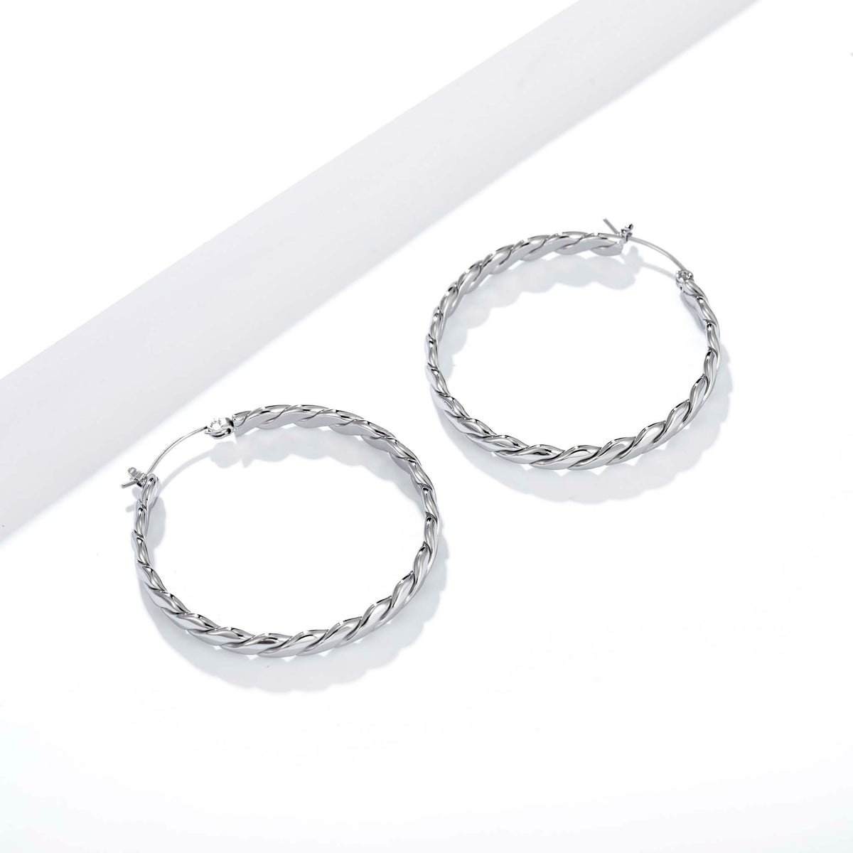 Twisted Hoop Earrings for Women, Geometric Rope Texture Round Statement Earrings, Everyday Office Party Jewelry