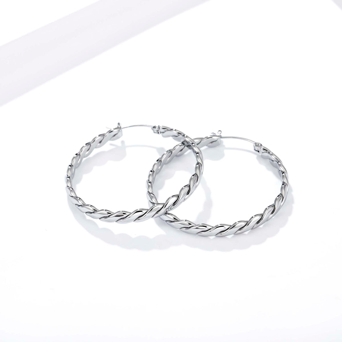 Twisted Hoop Earrings for Women, Geometric Rope Texture Round Statement Earrings, Everyday Office Party Jewelry