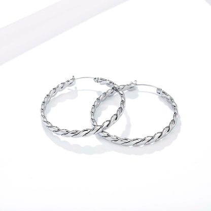 Twisted Hoop Earrings for Women, Geometric Rope Texture Round Statement Earrings, Everyday Office Party Jewelry