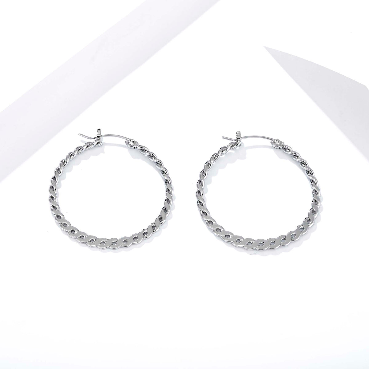 Twisted Hoop Earrings for Women, Geometric Round Statement Earrings, Textured Everyday Office Party Jewelry