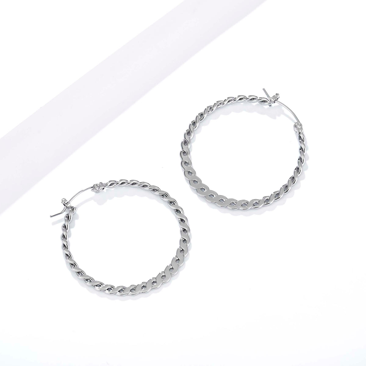 Twisted Hoop Earrings for Women, Geometric Round Statement Earrings, Textured Everyday Office Party Jewelry