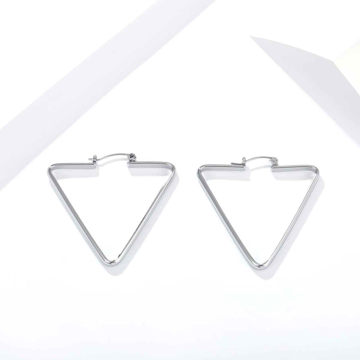 Triangle Hoop Earrings for Women, Geometric Statement Earrings, Modern Open Shape Everyday Office Party Jewelry