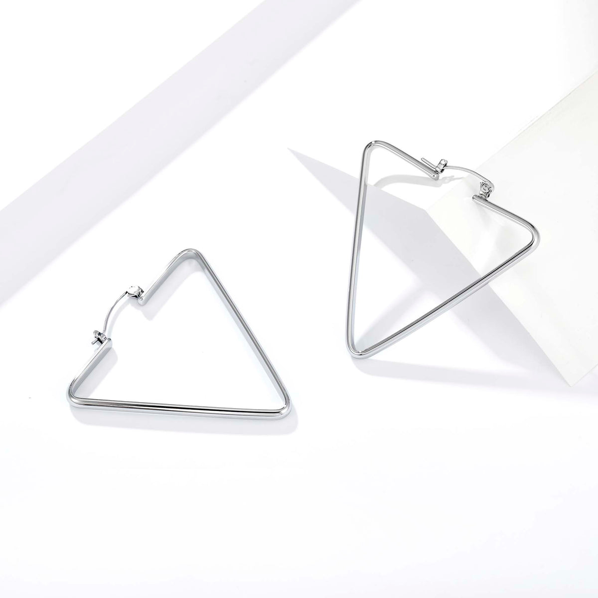 Triangle Hoop Earrings for Women, Geometric Statement Earrings, Modern Open Shape Everyday Office Party Jewelry