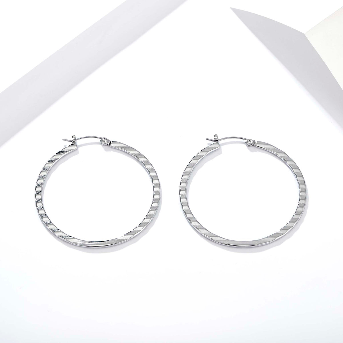 Textured Hoop Earrings for Women, Geometric Round Statement Earrings, Modern Everyday Office Party Jewelry