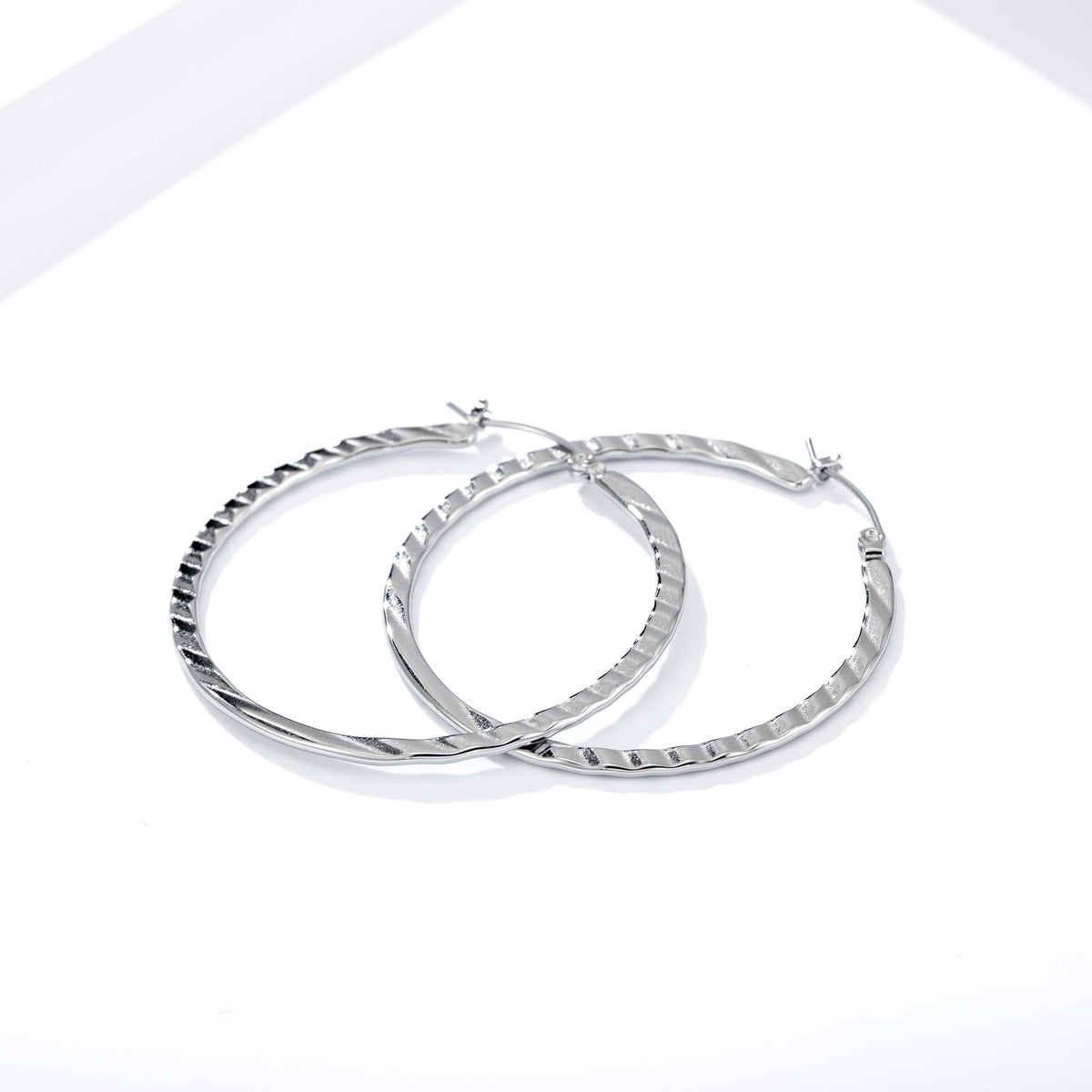 Textured Hoop Earrings for Women, Geometric Round Statement Earrings, Modern Everyday Office Party Jewelry