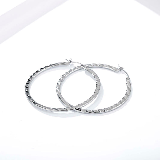 Textured Hoop Earrings for Women, Geometric Round Statement Earrings, Modern Everyday Office Party Jewelry