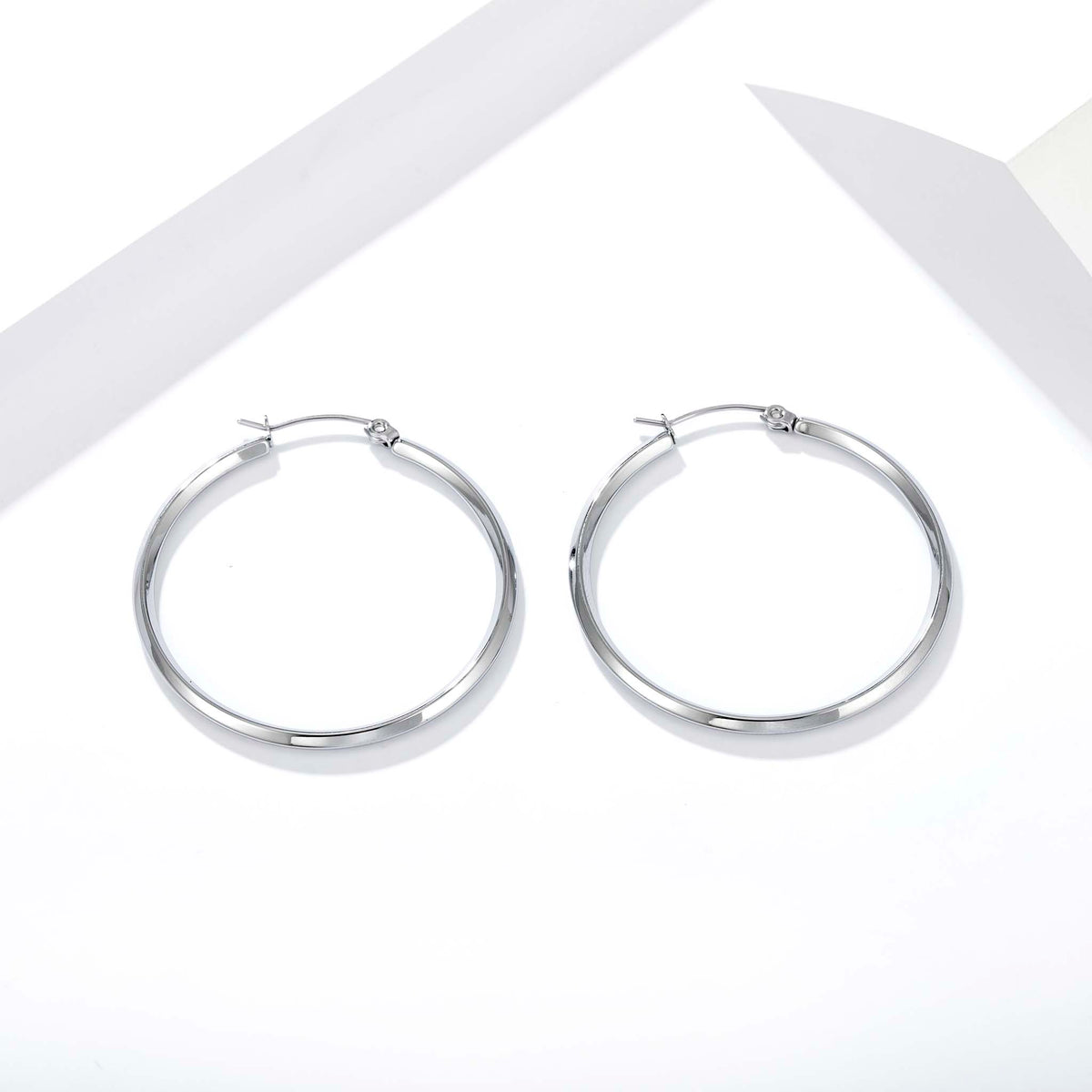 Smooth Hoop Earrings for Women, Geometric Round Statement Earrings, Modern Everyday Office Party Jewelry