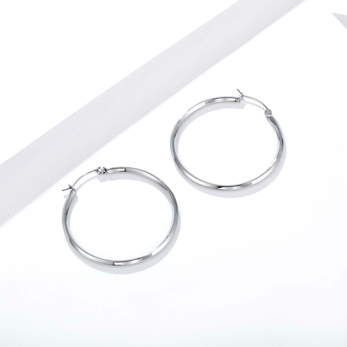 Smooth Hoop Earrings for Women, Geometric Round Statement Earrings, Modern Everyday Office Party Jewelry