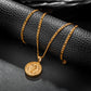 Gold Pendant Necklace Figaro Chain N00929