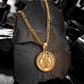 Gold Pendant Necklace Figaro Chain N00929