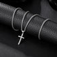925 Sterling Silver Cross Necklace Wheat Chain N01823