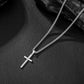 925 Sterling Silver Cross Necklace Wheat Chain N01823