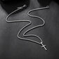 925 Sterling Silver Cross Necklace Wheat Chain N01823
