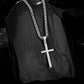 925 Sterling Silver Cross Necklace Wheat Chain N01823
