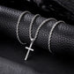 925 Sterling Silver Cross Necklace Twisted Rope Chain N01822