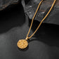 Gold Compass Necklace Wheat Chain N02168