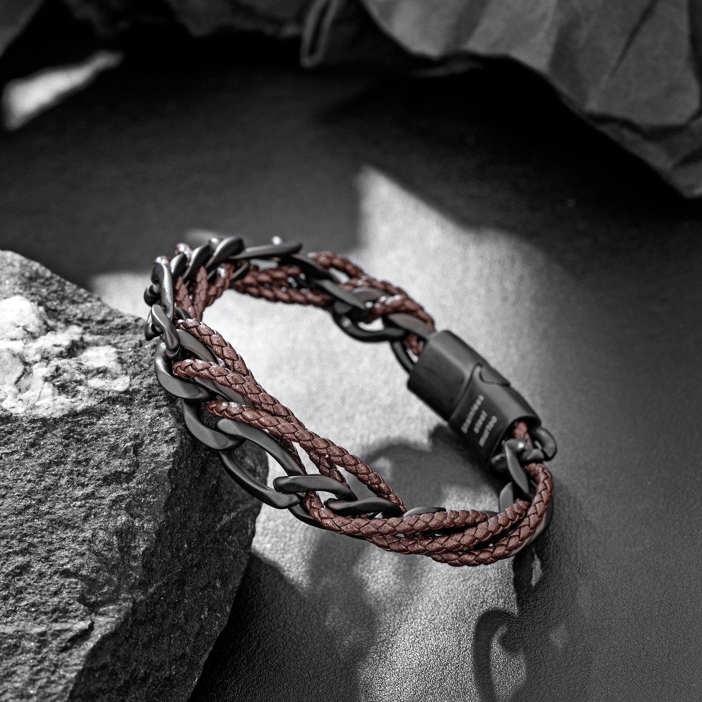 Leather and Steel Bracelet B00625