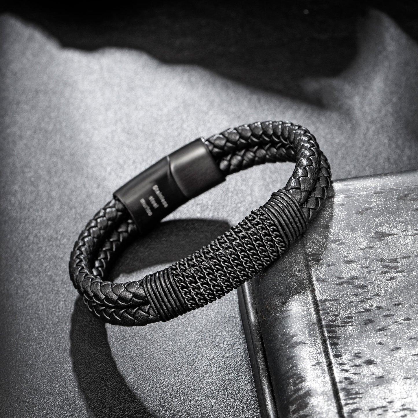 Leather And steel Bracelet B00562