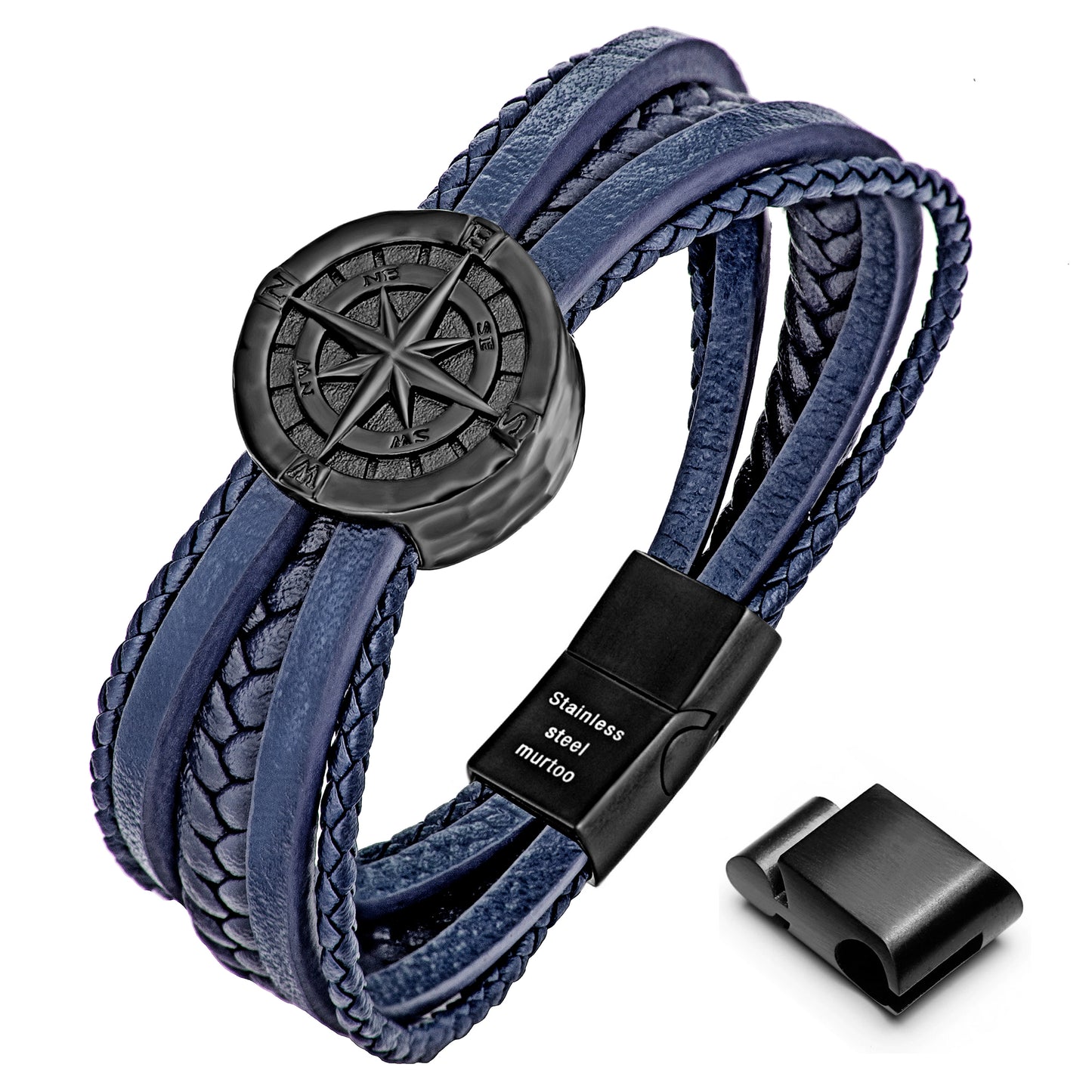 Compass leather bracelet for men B00715