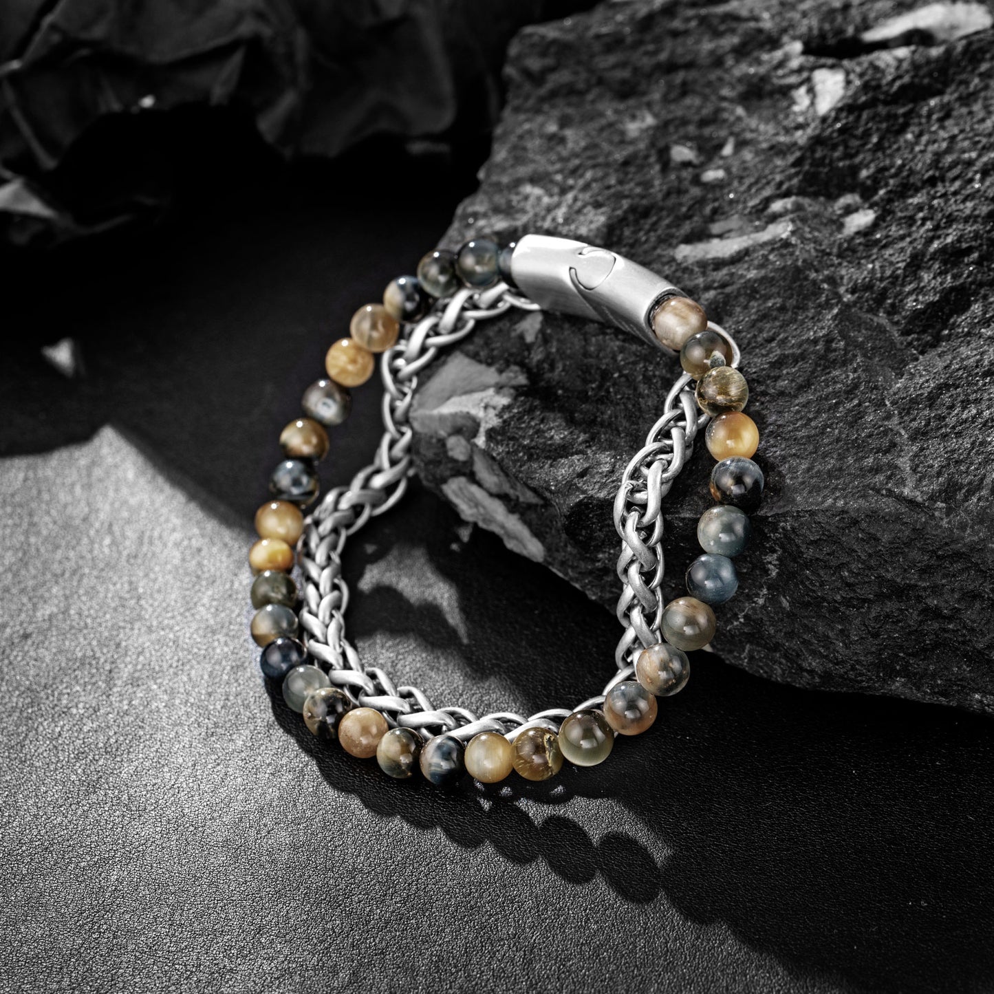 Bead and Steel Bracelet B00644