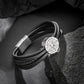 Compass leather bracelet for men B00700