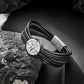 Compass leather bracelet for men B00700