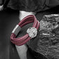 Compass leather bracelet for men B00709