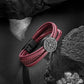 Compass leather bracelet for men B00718