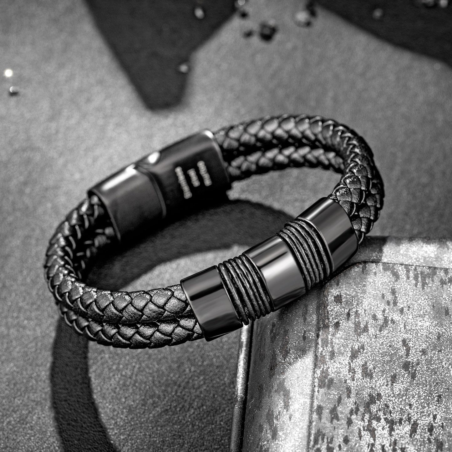 Leather and Steel Bracelet B00534