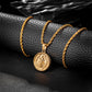 Gold Pendant Necklace Twisted Rope Chain N00927