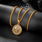 Antique Gold Pendant Necklace Wheat Chain N01013