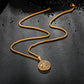 Antique Gold Pendant Necklace Wheat Chain N01013