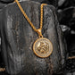 Antique Gold Pendant Necklace Wheat Chain N01013