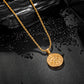 Gold  Pendant Necklace Twisted Rope Chain N00995