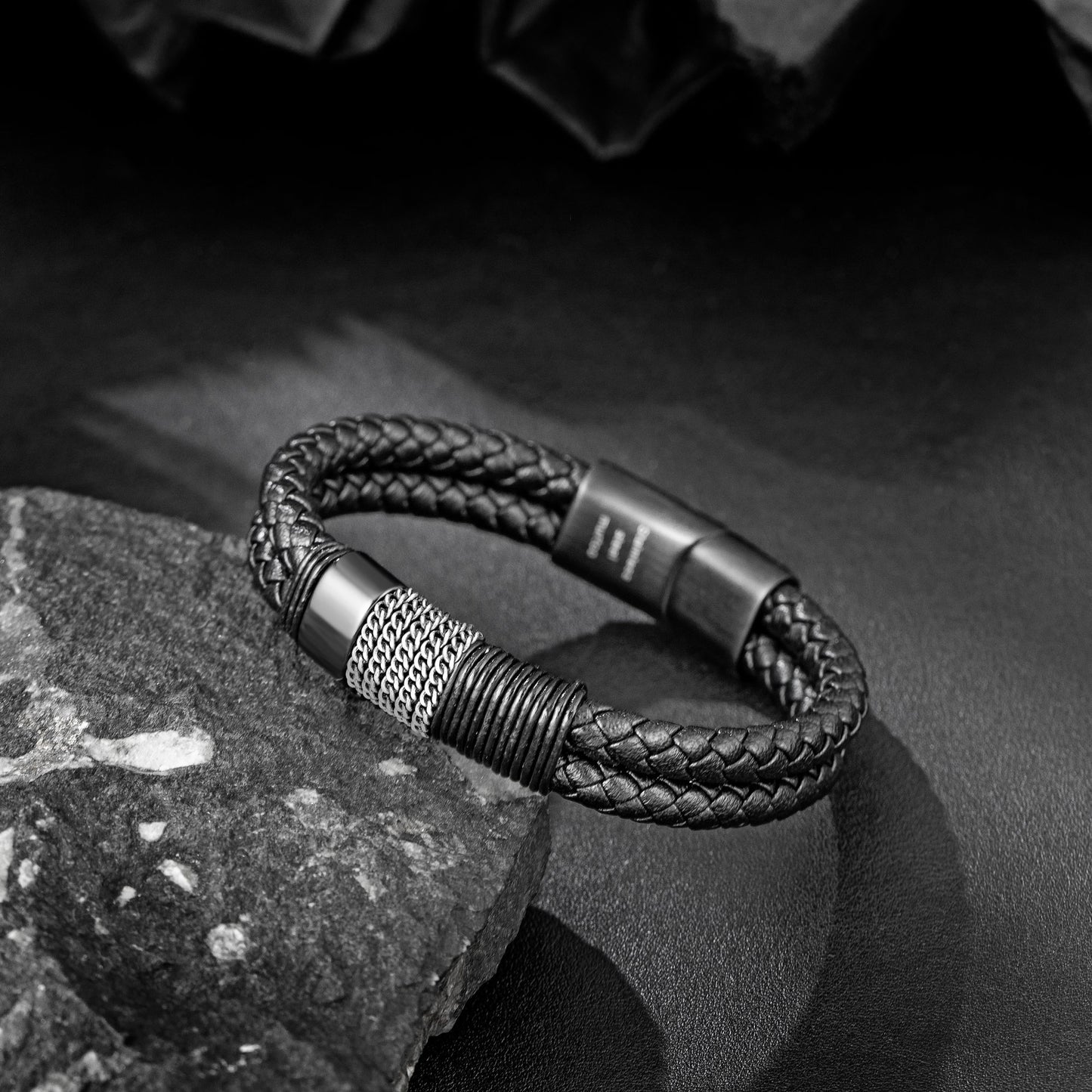 Leather And steel Bracelet B00569