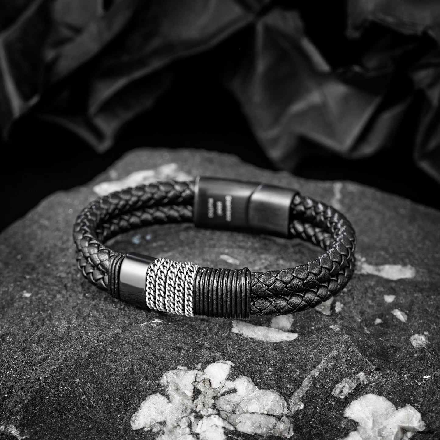 Leather And steel Bracelet B00569
