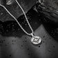 Antique Silver Compass Pendant Necklace Twisted Rope Chain N00659