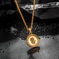 Gold Rose Pendant Necklace Wheat Chain N01544