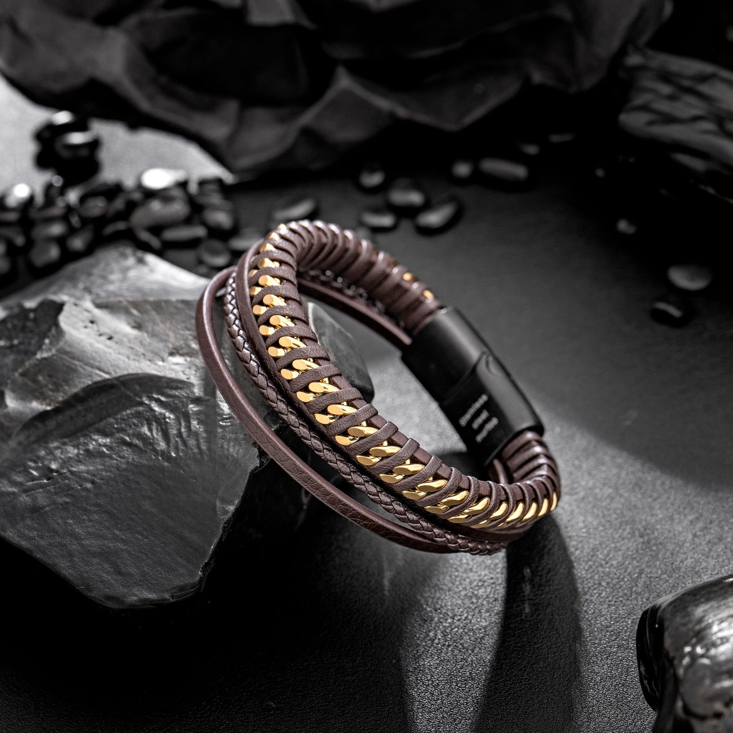 Leather and Steel Bracelet B00774