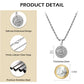 Silver Coin Compass Pendant Necklace Twisted Rope Chain N00378