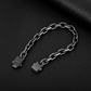 Mens Chain Bracelet, Mens Stainless Steel and Gold Bracelets, Square Link Bracelet, Adjustable Box Clasp 8mm B00399
