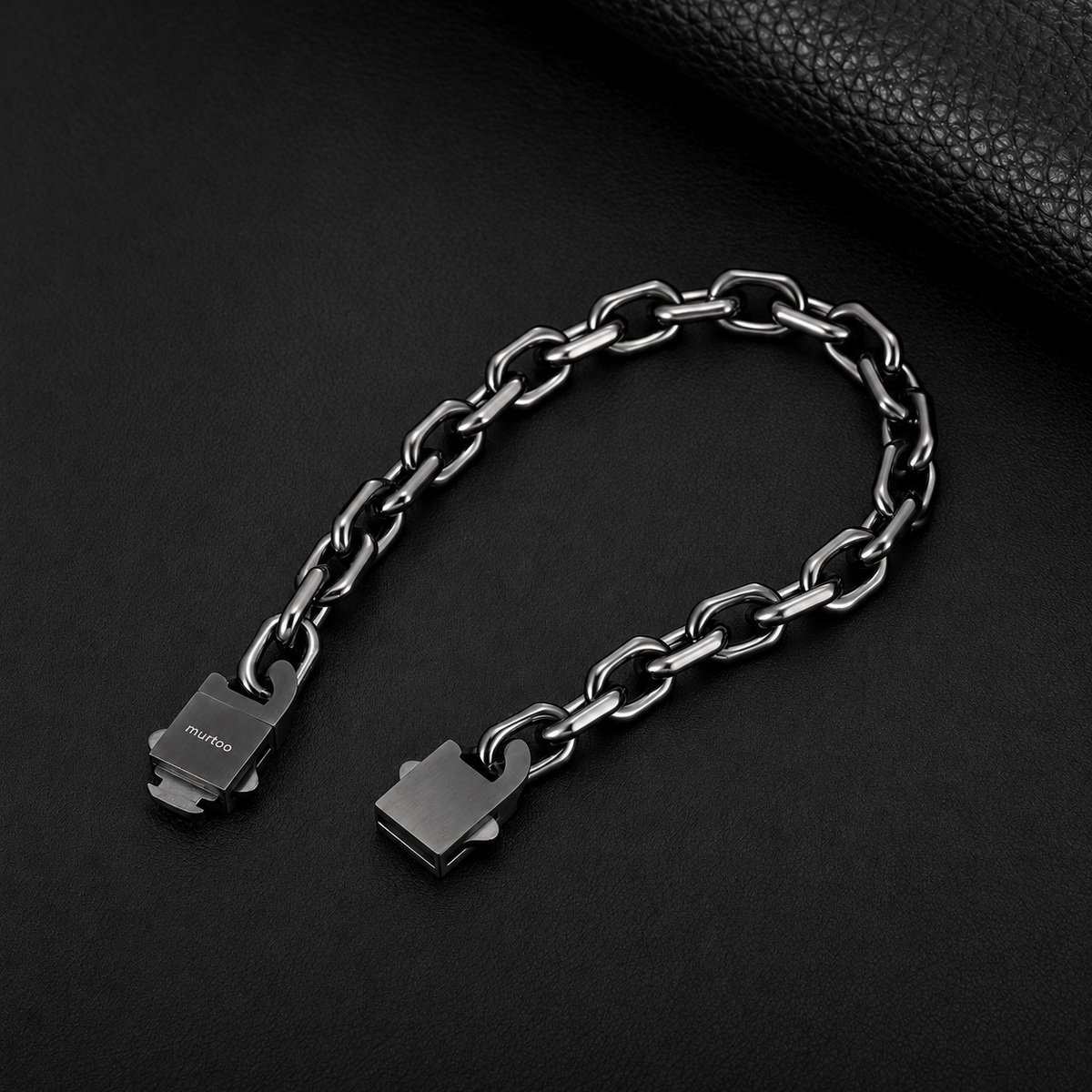 Mens Chain Bracelet, Mens Stainless Steel and Gold Bracelets, Square Link Bracelet, Adjustable Box Clasp 8mm B00399