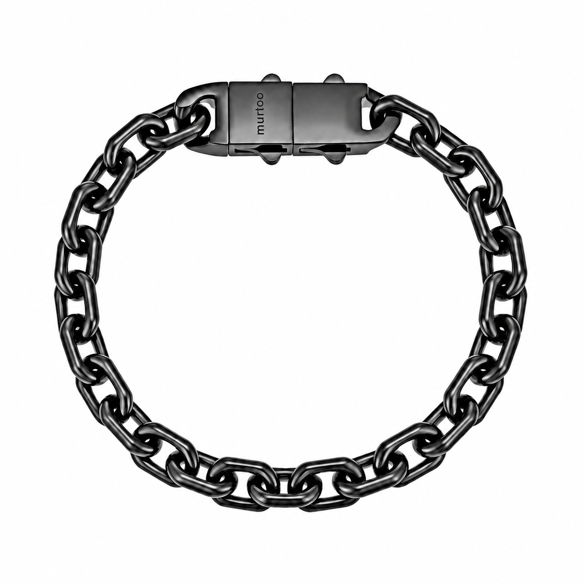 Mens Chain Bracelet, Mens Stainless Steel and Gold Bracelets, Square Link Bracelet, Adjustable Box Clasp 8mm B00399