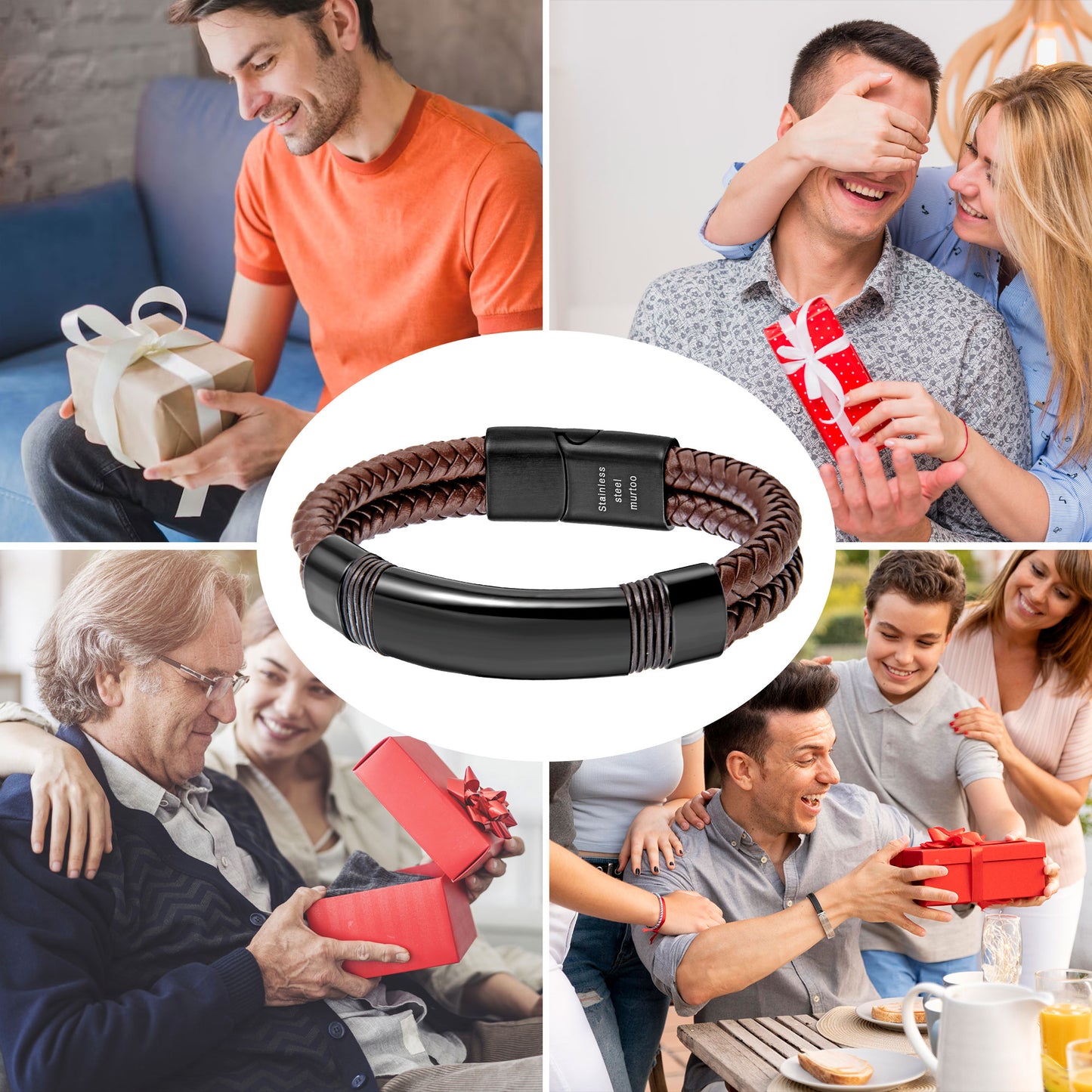 Leather and Steel Bracelet B00643
