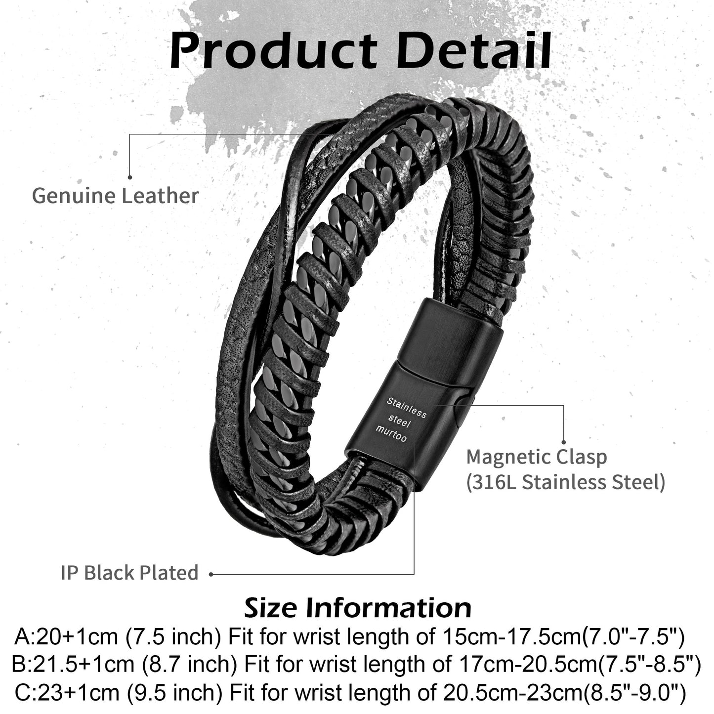 Leather and Steel Bracelet B00777