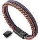 Rose Gold Plated Steel and Leather Bracelet BHR00332