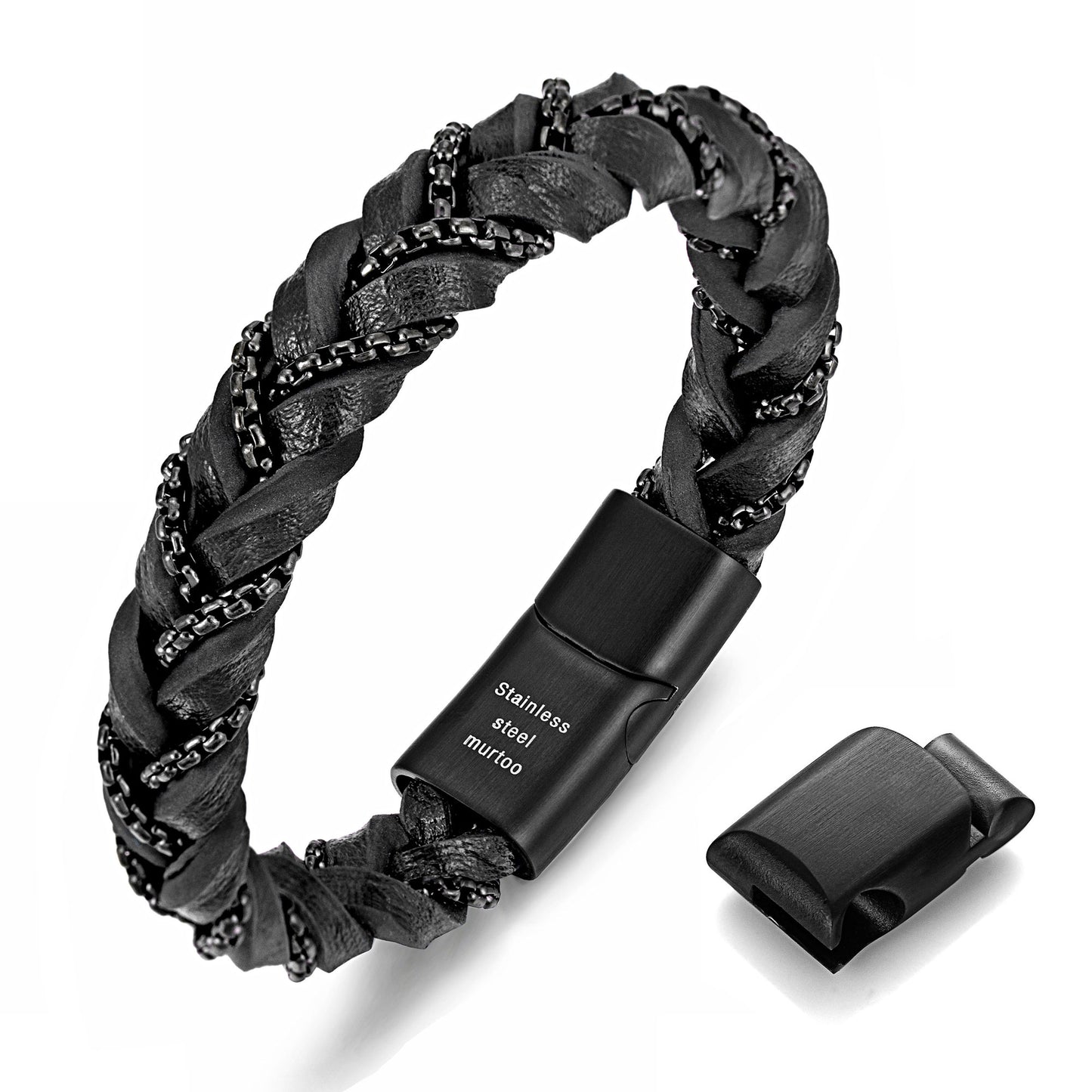 Steel Leather Bracelet BHR00304